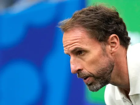 Tréner Anglicka Gareth Southgate v zápase Slovensko - Anglicko v osemfinále EURO 2024.