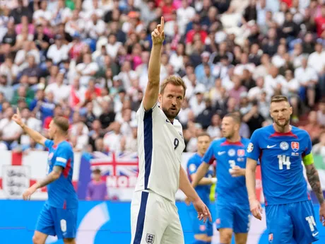 Harry Kane v zápase Slovensko - Anglicko v osemfinále EURO 2024.