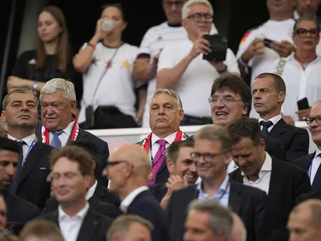 Viktor Orbán v zápase Nemecko - Maďarsko na EURO 2024. 
