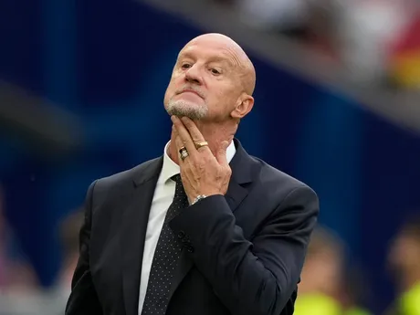 Hungary's coach Marco Rossi gestures during a Group A match between Germany and Hungary at the Euro 2024 soccer tournament in Stuttgart, Germany, Wednesday, June 19, 2024. (AP Photo/Antonio Calanni)

- XEURO2024X