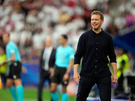 Germany's head coach Julian Nagelsmann reacts during a Group A match between Germany and Hungary at the Euro 2024 soccer tournament in Stuttgart, Germany, Wednesday, June 19, 2024. (AP Photo/Matthias Schrader)

- XEURO2024X