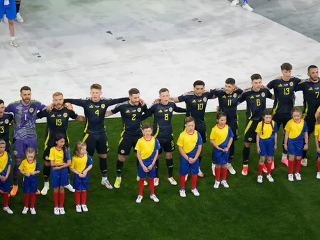 Hráči Škótska v zápase Nemecko - Škótsko na EURO 2024.