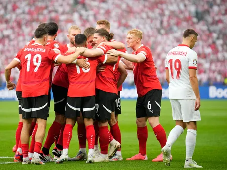Oslavy Rakúšanov v zápase s Poľskom na EURO 2024.