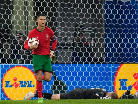Cristiano Ronaldo po vlastnom góle Robina Hranáča.