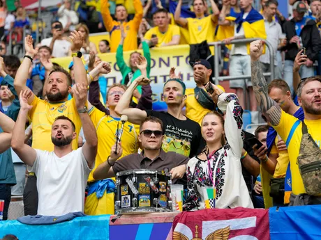 Fanúšikovia pred zápasom Slovensko - Ukrajina v skupine E na EURO 2024 (ME vo futbale).