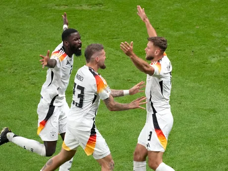 Nemecký útočník Niclas Füllkrug strelil gól v zápase proti Švajčiarsku na EURO 2024.