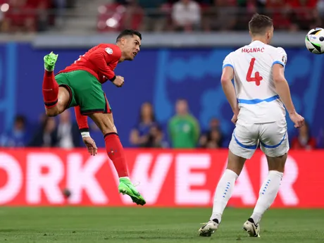 Cristiano Ronaldo v zápase Portugalsko - Česko na EURO 2024.