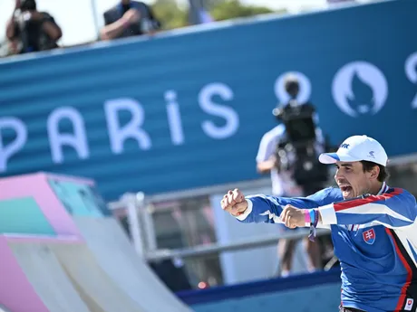 Na snímke slovenský skejtbordista Richard Tury počas finále na XXXIII. letných olympijských hrách v Paríži.