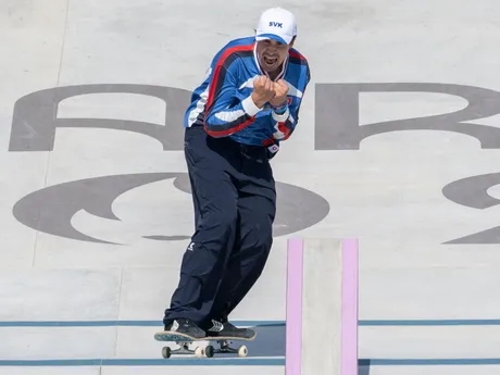 Na snímke slovenský skejtbordista Richard Tury počas kvalifikácie na XXXIII. letných olympijských hrách v Paríži.