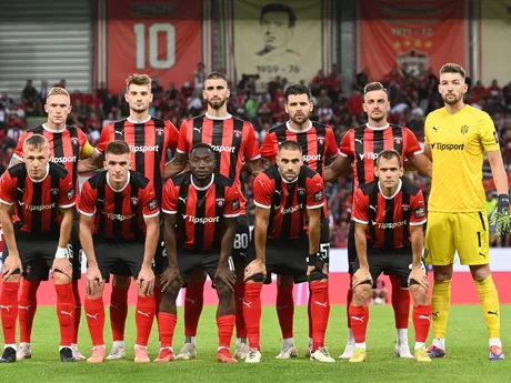 Základná zostava Spartaka Trnava pred zápasom Konferenčnej ligy s FK Sarajevo. 