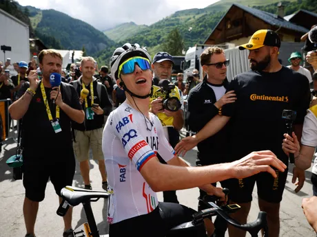 Tadej Pogačar po triumfe v 4. etape Tour de France 2024.