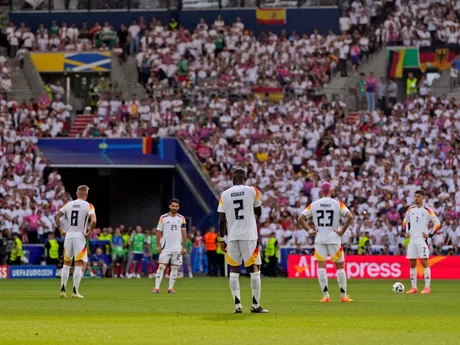 Futbalisti Nemecka v zápase proti Španielsku na EURO 2024.