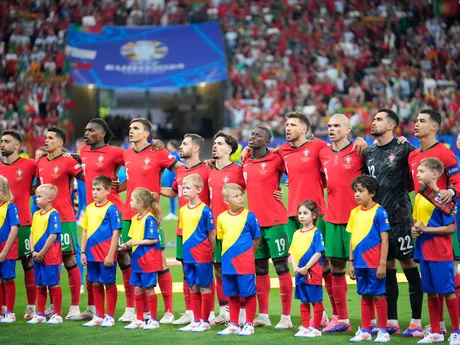 Futbalisti Portugalska v osemfinálovom zápase Portugalsko - Slovinsko na EURO 2024 v Nemecku.