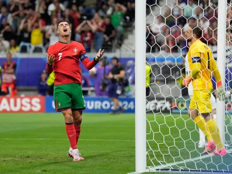 Cristiano Ronaldo v osemfinálovom zápase Portugalsko - Slovinsko na EURO 2024 v Nemecku.