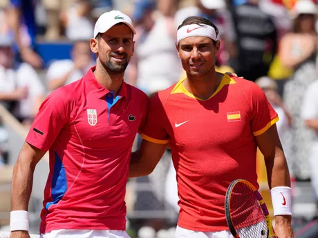 Novak Djokovič a Rafael Nadal  na OH 2024 v Paríži.