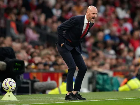 Tréner Manchestru United Erik ten Hag v zápase Manchester United - Fulham FC v 1. kole Premier League.