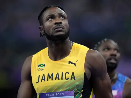 Druhý Jamajčan Kishane Thompson po finále v behu na 100 m na OH v Paríži.