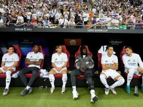 Striedačka Realu Madrid v zápase Superpohára UEFA Real Madrid - Atalanta Bergamo.