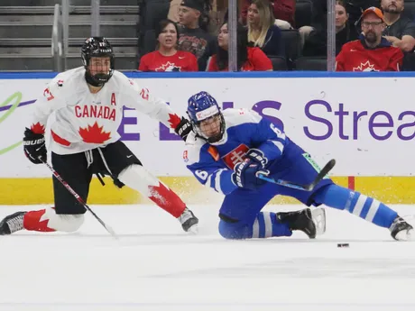 Momentka zo zápasu Slovensko - Kanada na Hlinka Gretzky Cupe 2024.