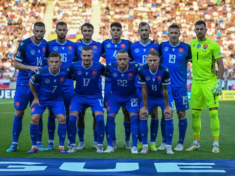 Futbalisti Slovenska pred zápasom Slovensko - Azerbajdžan v 2. kole C-divízie 1. skupiny Ligy národov.