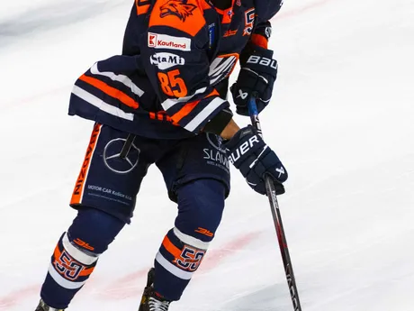 Ján Marcinko (Michalovce) počas 2. kola Tipos extraligy HC Slovan Bratislava - HK Dukla Ingema Michalovce.