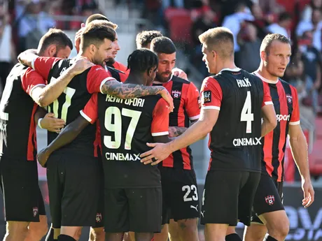 Radosť futbalistov z tímu FC Spartak Trnava.