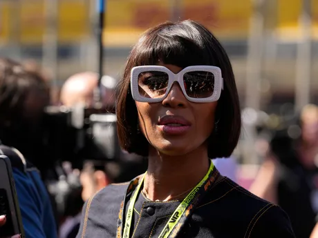 Anglická modelka Naomi Campbell pred štartom Veľkej ceny Azerbajdžanu.