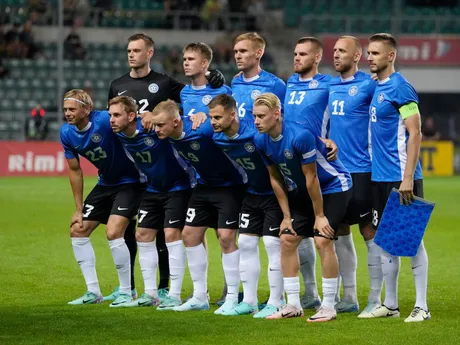 Estónski futbalisti pred zápasom proti Slovensku v skupine 1 C-divízie Ligy národov.