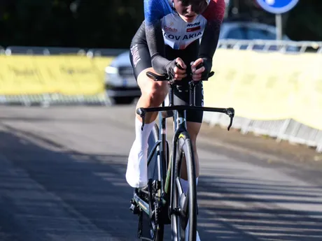 Viktória Chladoňová v časovke na ME v cestnej cyklistike 2024.