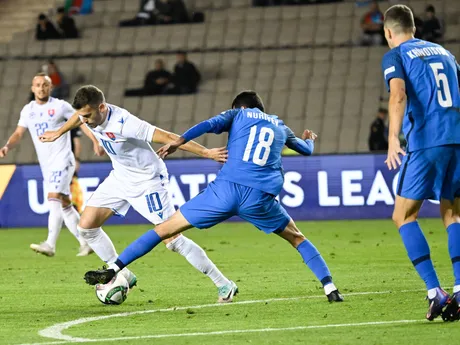 László Bénes a Cejhun Nurijev v zápase Azerbajdžan - Slovensko v skupine 1 C-divízie Ligy národov.