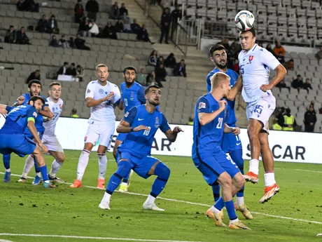 David Strelec v zápase Azerbajdžan - Slovensko v skupine 1 C-divízie Ligy národov.