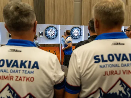 Momentka zo šípkarskeho turnaja WDF Europe Cup 2024 v Šamoríne.