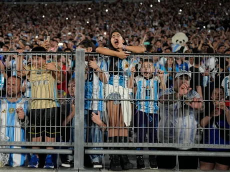 Fanúšikovia Argentíny v zápase kvalifikácie na MS 2026 Argentína - Bolívia.