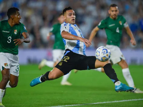 Lautaro Martinez v zápase kvalifikácie na MS 2026 Argentína - Bolívia.