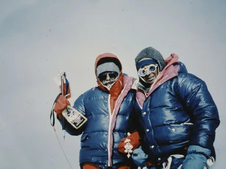 Zoltán Demján a Jozef Psotka na vrchole Mt. Everestu 15. 10. 1984.