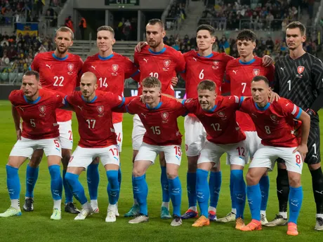 Futbalisti Česka v zápase Ligy národov Ukrajina - Česko. 