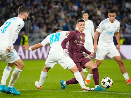 Phil Foden počas zápasu Slovan Bratislava - Manchester City v 2. kole ligovej fázy Ligy majstrov.