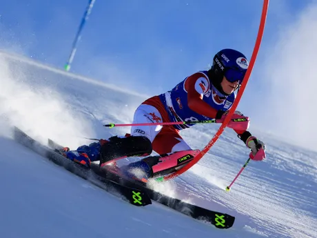 Katharina Truppeová počas 1. kola slalomu v rakúskom stredisku Gurgl 2024.