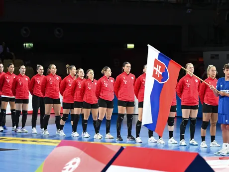 reprezentantky Slovenska počas zápasu s Rakúskom