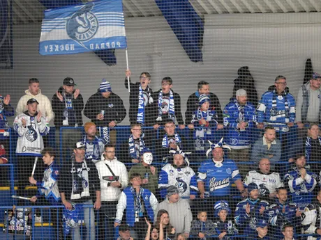 Fanklub Popradu počas zápasu 17. kola hokejovej Tipos extraligy HK Poprad - HC Slovan Bratislava.