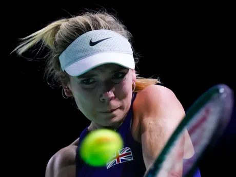 Katie Boulterová v semifinále Billie Jean King Cupu 2024 v stretnutí Slovensko - Veľká Británia.