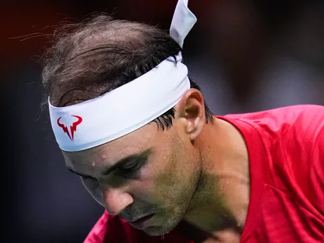 Rafael Nadal počas zápasu Davisovho pohára proti Boticovi Van De Zandschulpovi. 