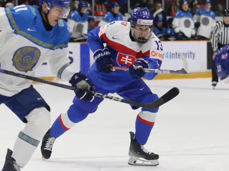 Tobias Tomík v zápase Slovensko - Kazachstan na MS U20 2025