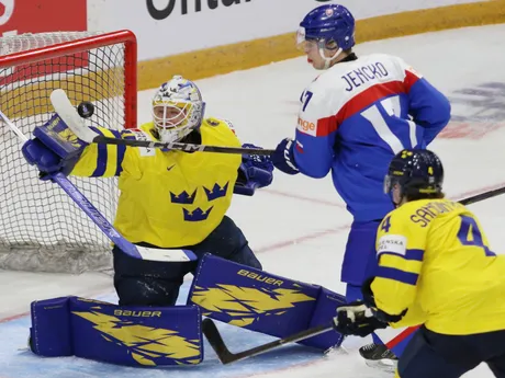 Daniel Alexander Jenčko v zápase Slovensko - Švédsko na MS U20 2025