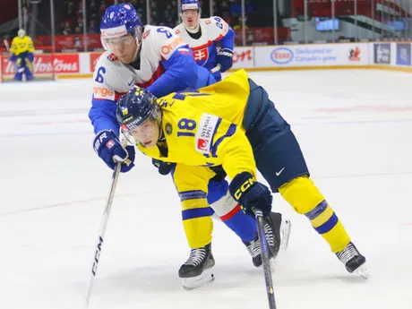 Jakub Chromiak v zápase Slovensko - Švédsko na MS U20 2025