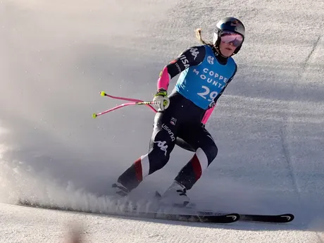 Lindsey Vonnová po super-G v stredisku Copper Mountain.