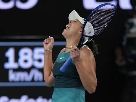 Madison Keysová počas finále Australian Open 2025 proti Aryne Sabalenkovej. 