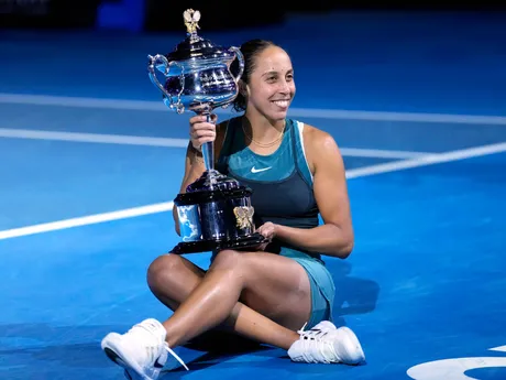 Madison Keysová počas finále Australian Open 2025 proti Aryne Sabalenkovej. 