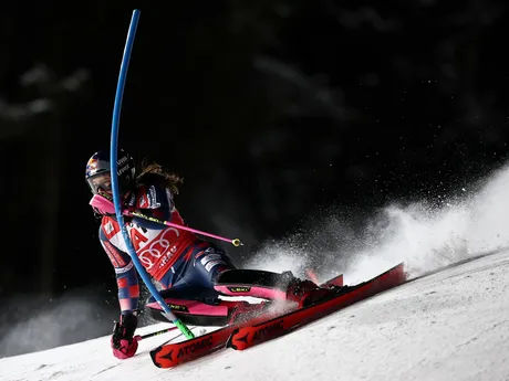 Zrinka Ljutičová počas slalomu vo Flachau. 