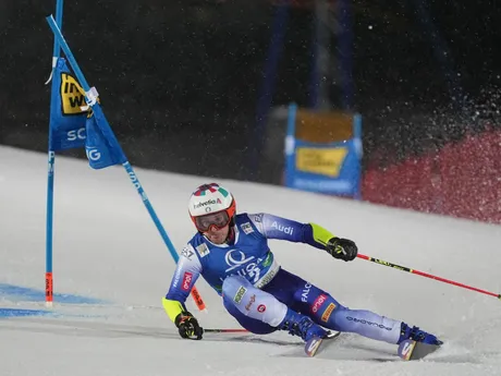 Luca De Aliprandini počas 1. kola obrovského slalomu v rakúskom stredisku Schladming. 